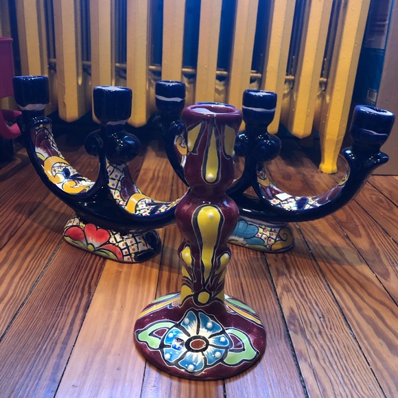 Mexican Talavera Ceramic Candle Holder - Picture 6 of 6